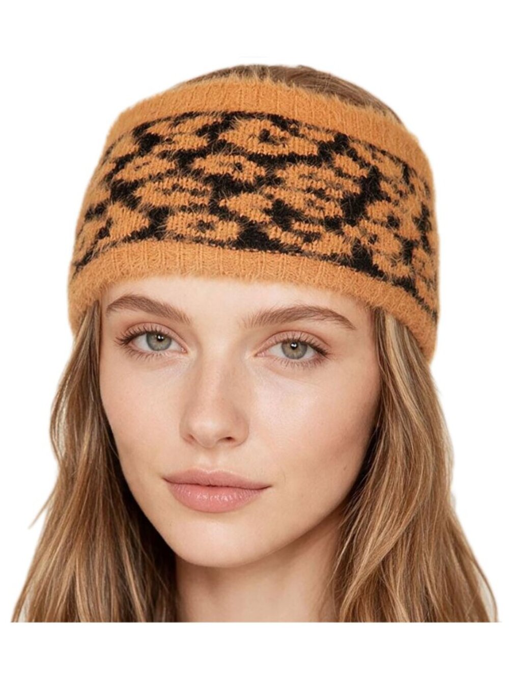 Tigerstars Taupe Leopard Patterned Earmuff Headband